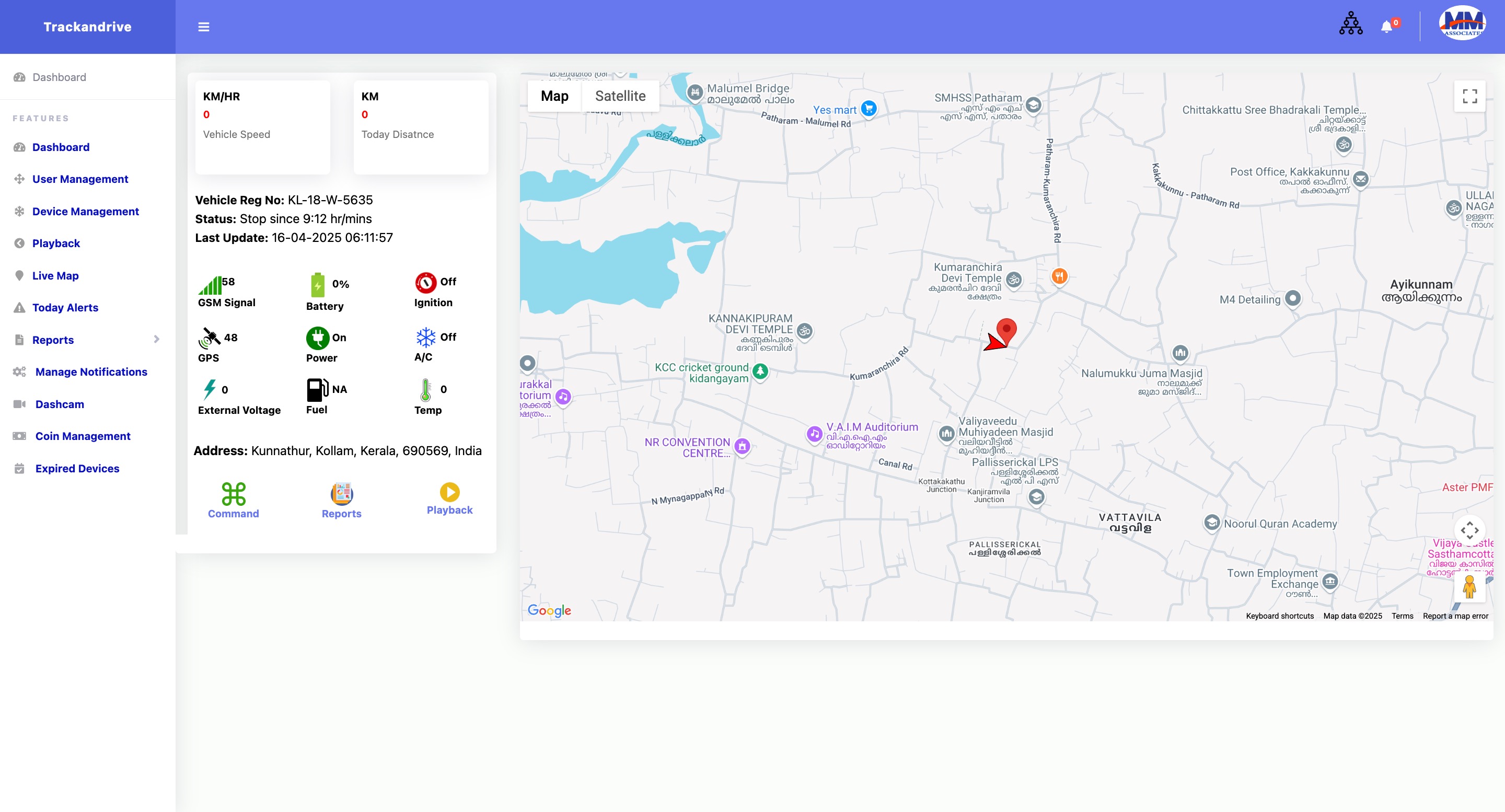 TrackAndrive Web Dashboard